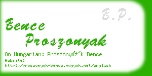 bence proszonyak business card